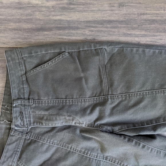 Olive gree, high wais, zip ankle skinny pants - Picture 5 of 6